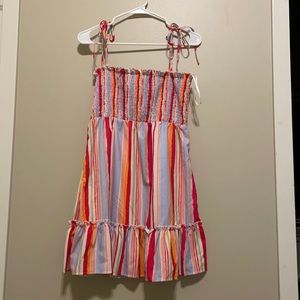 Colorful Smocked Dress with tie straps